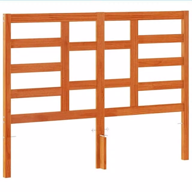 Berkfield Home Rustic Solid Wood Pine Headboard in Waxed Brown, Width: 135 cm – 1
