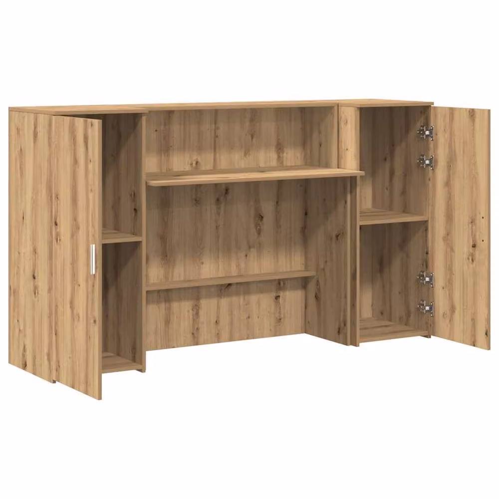 Berkfield Home Artisan Oak Reception Desk in Brown, W/D/H: 180 x 50 x 103.5 cm – 3