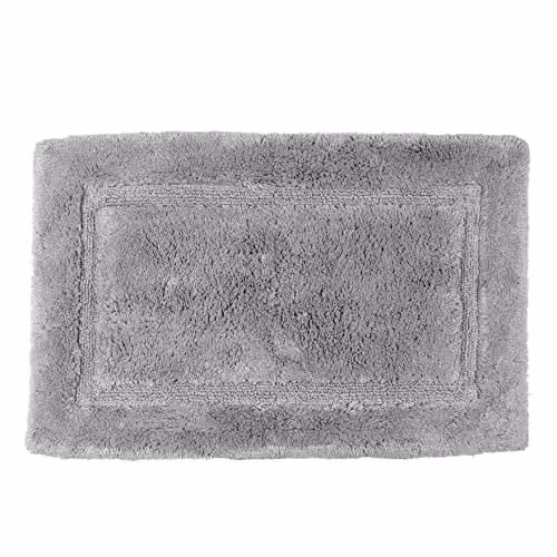 Allure Bath Fashions Bamboo Cotton Non-Slip Bath Mat, Silver Grey, W: 50 cm, D: 80 cm