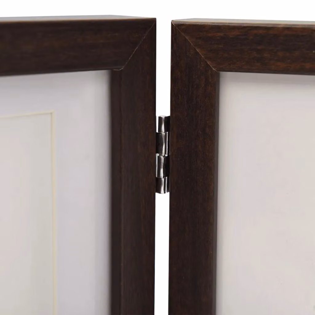 Berkfield Home Trifold Photo Frame Collage in Dark Brown, W: 28 cm, H: 18 cm – 5