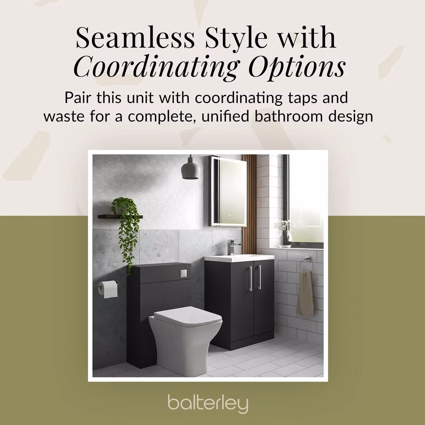 Balterley Modern Freestanding Bathroom Vanity Unit, Grey, W: 50 cm, H: 84 cm – 6