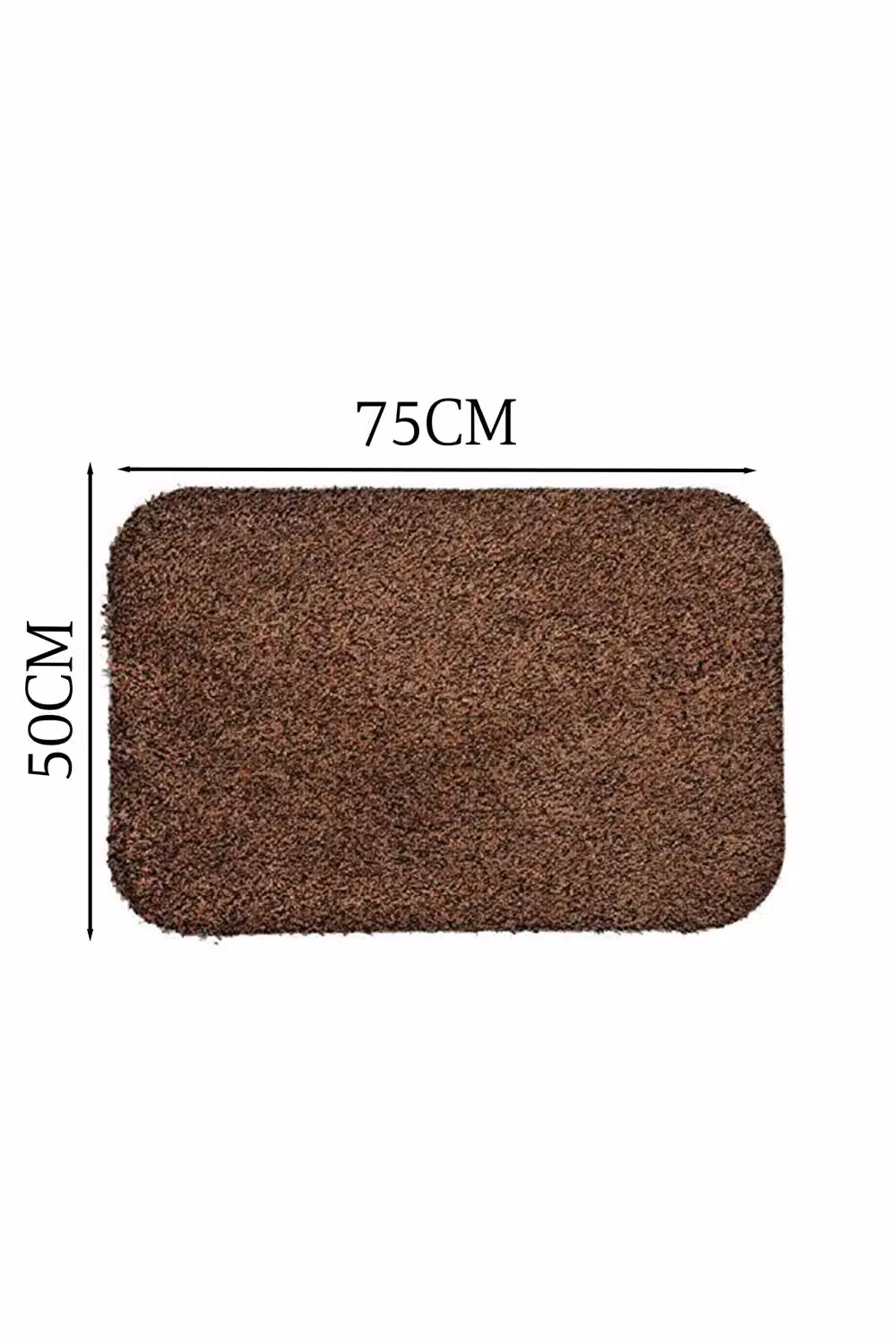 FWStyle Jasper Brown 100% Cotton Anti Slip Dirt Stopper Door Mat, W: 75 cm, D: 50 cm – 2