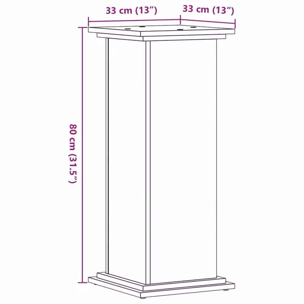 Berkfield Home Modern Plant Stand in Brown Wood, W/D/H: 33 x 33 x 80 cm – 4