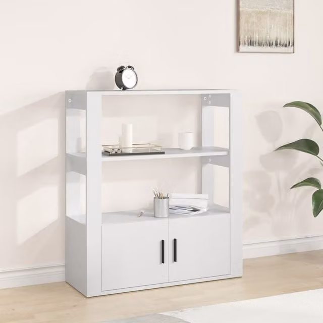 Berkfield Home White Sideboard, W/D/H: 80 x 30 x 90 cm