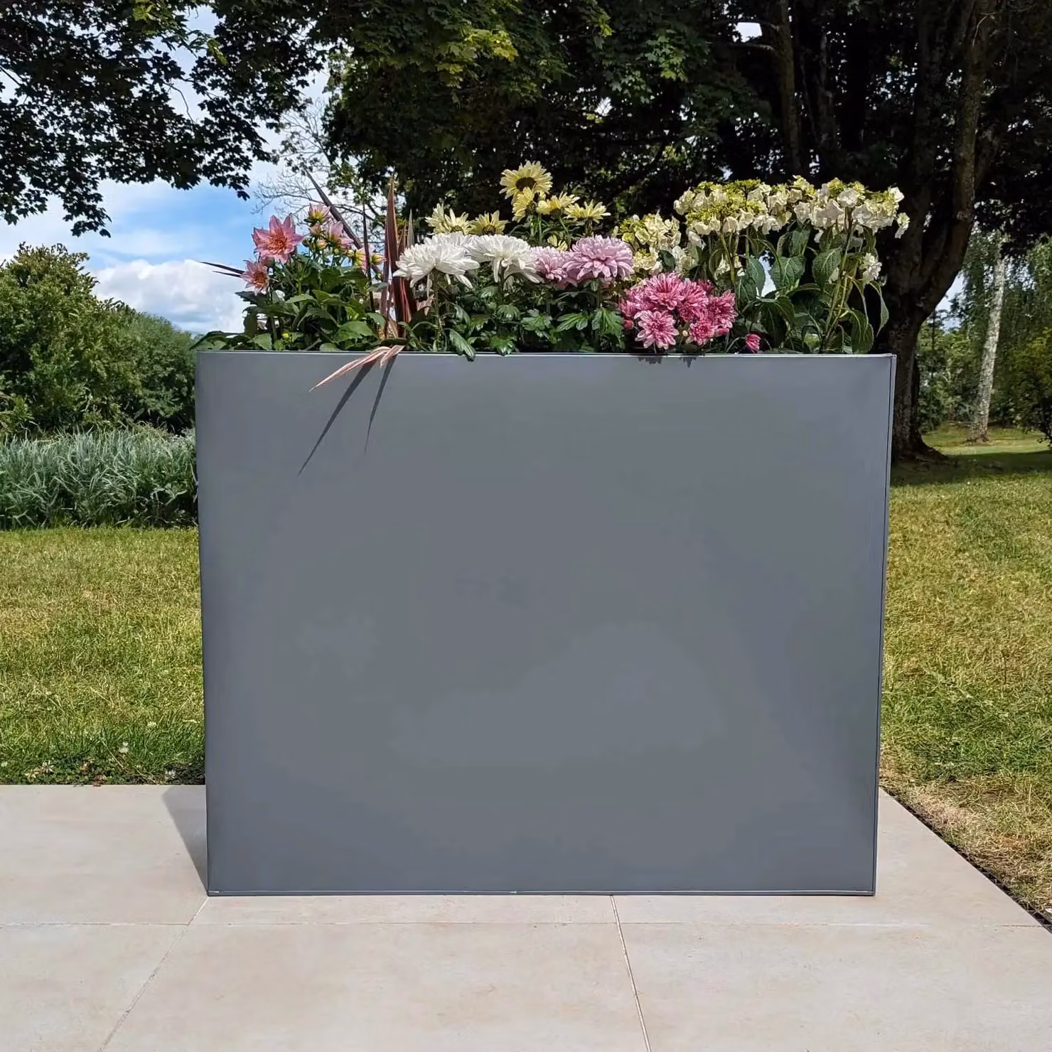 Access Garden Products Galvanised Steel Trough Planter, Matte Grey, W: 100 cm, H: 80 cm – 5
