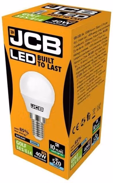 JCB Golf LED Light Bulb E14 6W 520lm Opal White 6500K Cool White