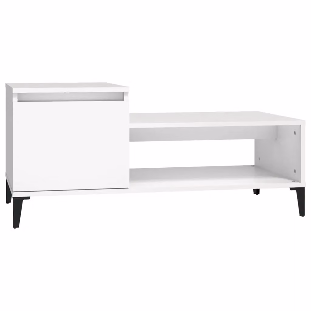 Berkfield Home Modern White Coffee Table, W/D/H: 100 x 50 x 45 cm – 2