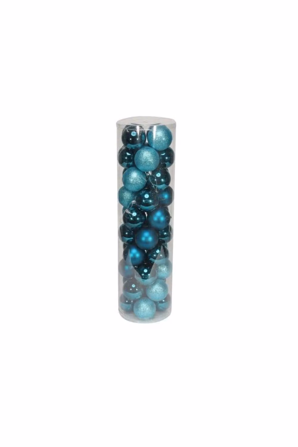 KDMD 48 Turquoise Christmas Baubles with Matt, Shiny and Glitter Finishes, Diameter: 8 cm – 2
