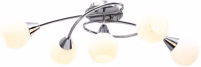 Berkfield Home Elegant Ceiling Lamp with White Ceramic Dome Shades and Chrome Details for 5 E14 Bulbs