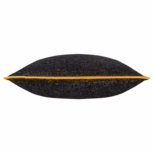 Paoletti Galaxy Chenille Piped Polyester Filled Cushion in Black and Gold, 50 x 50 cm – 2