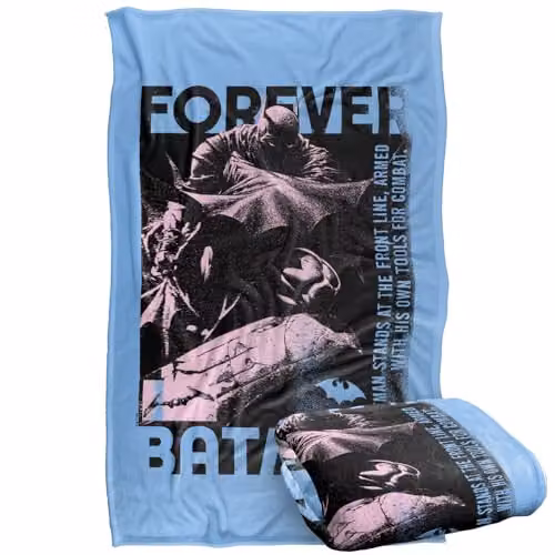 Warner Bros. Batman Forever Silky Touch Super Soft Fleece Throw Blanket, Multicolour, W: 91.44 cm x L: 147 cm