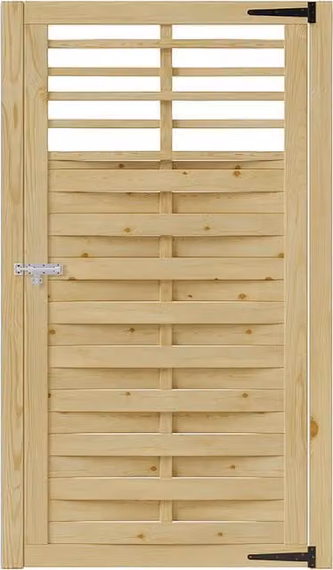 Darphe Wooden Garden Gate with Lattice Top in Beige