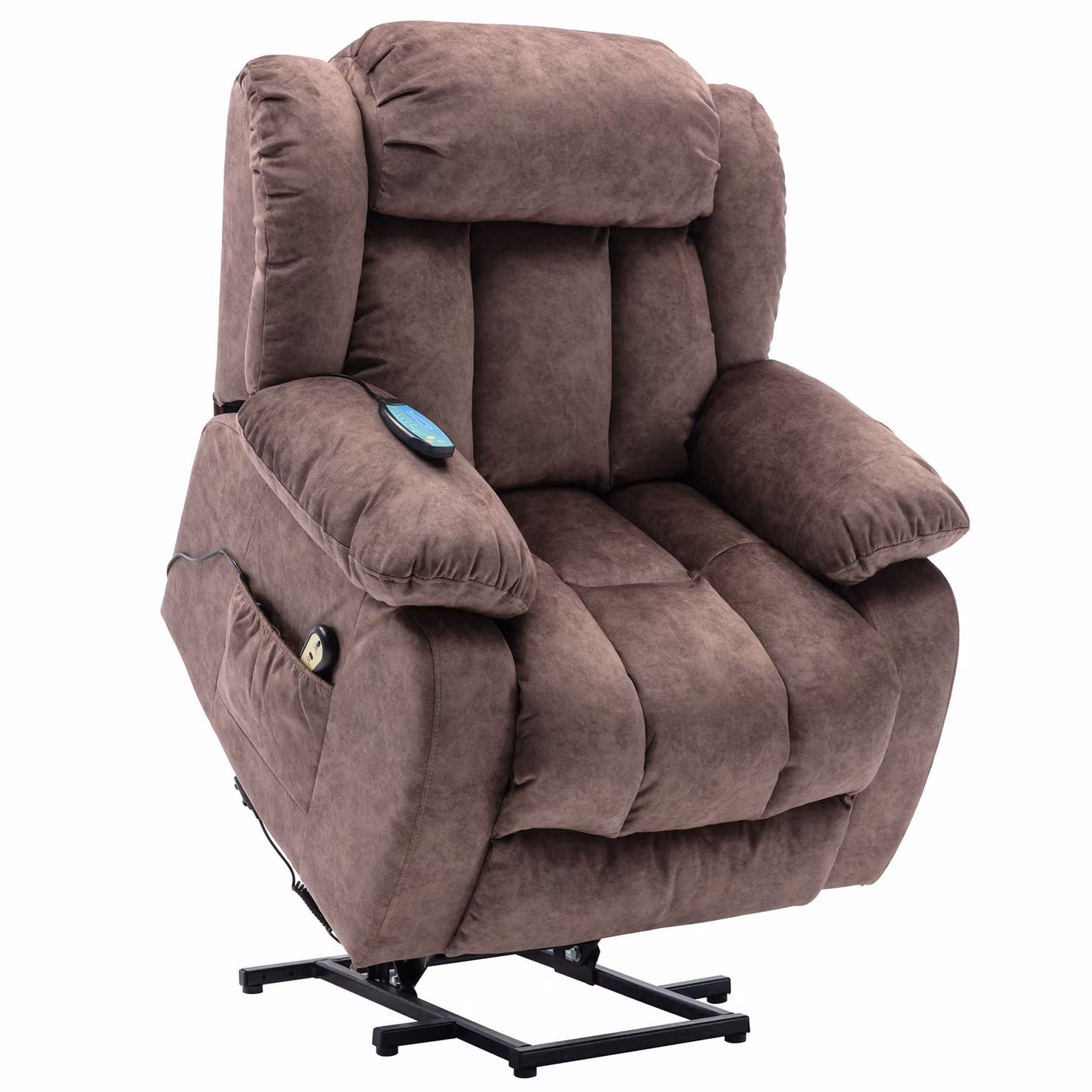 Aosom UK Brown Power Lift Recliner Massage Chair with Heat and Vibration, W/D/H: 96 x 95 x 100 cm – 2