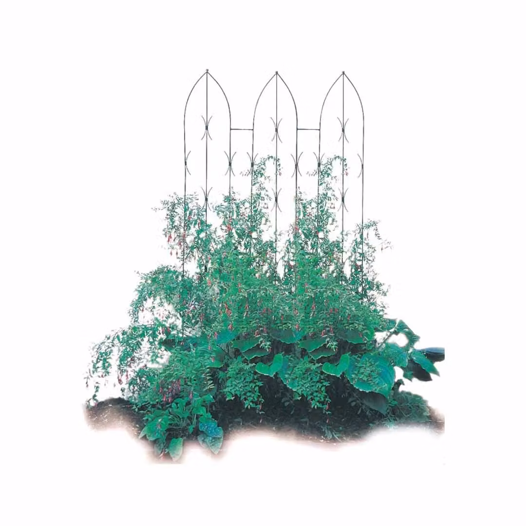 Poppyforge Triple Gothic Steel Trellis Screen in Black, W: 91.4 cm, H: 180 cm – 1