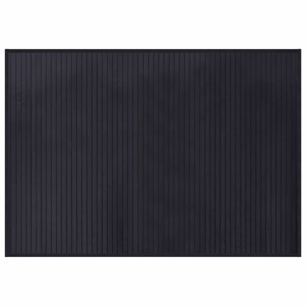 Berkfield Home Rectangular Bamboo and Polypropylene Rug in Black, W: 70 cm, L: 100 cm – 3