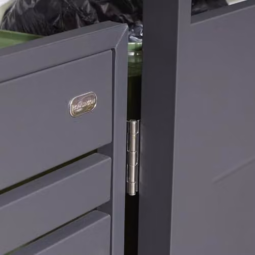 Rowlinsons Chelsea Quadruple Bin Store in Anthracite Grey Steel, W: 265 cm, D: 81 cm, H: 116.5 cm – 2