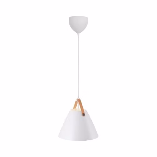 Nordlux Strap Suspended Pendant Light in White Metal for Dining Rooms, E27, Diameter: 27 cm