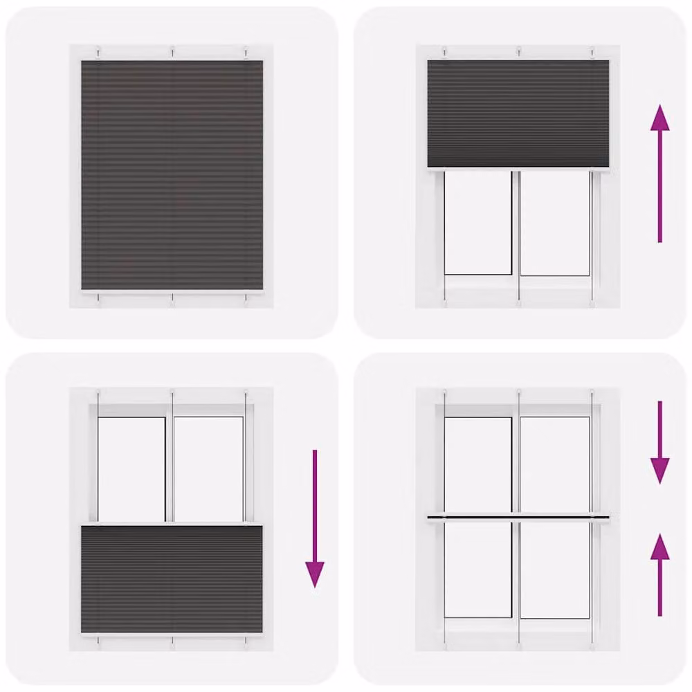 Berkfield Home Single Pleat Black Polyester Fabric Blind, W: 105 cm, H: 100 cm – 1