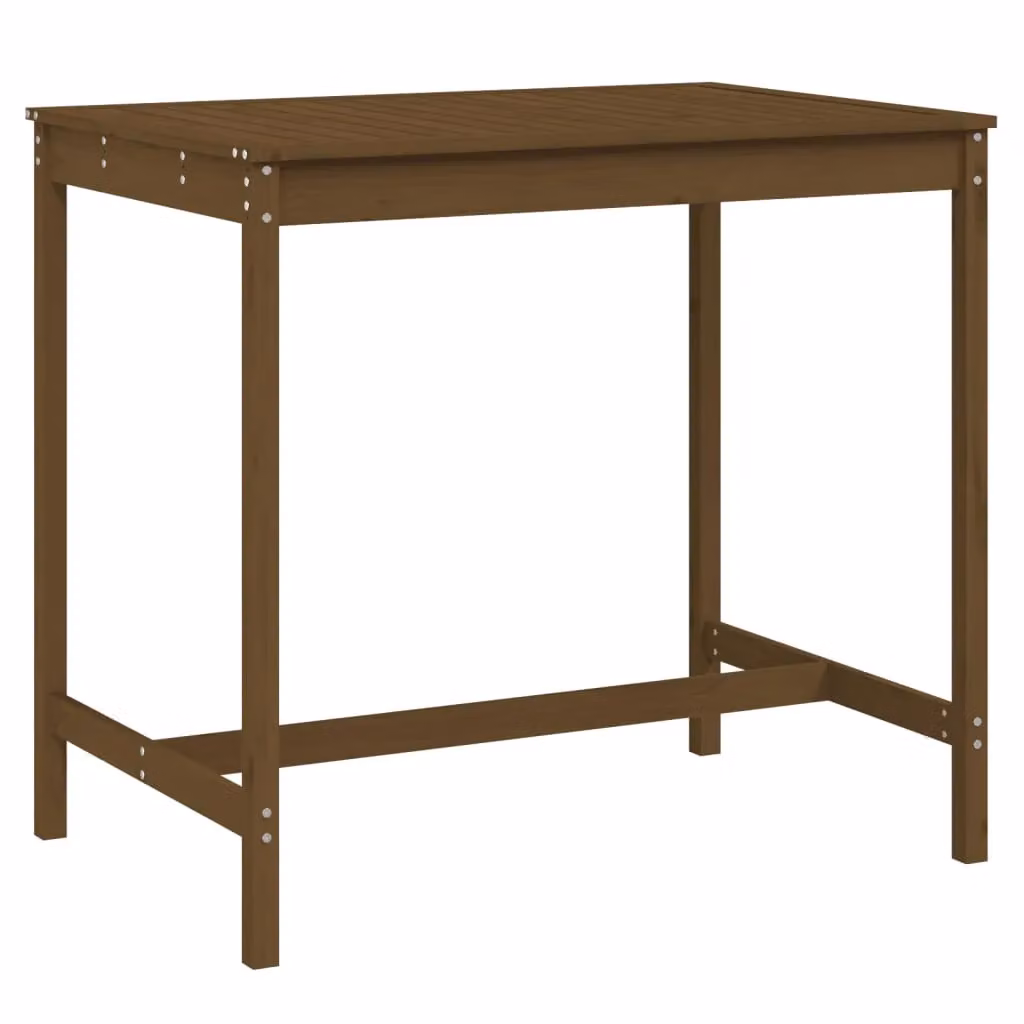 Berkfield Home Rustic Garden Table in Honey Brown Solid Pine, W: 121 cm, D: 82.5 cm, H: 110 cm – 2