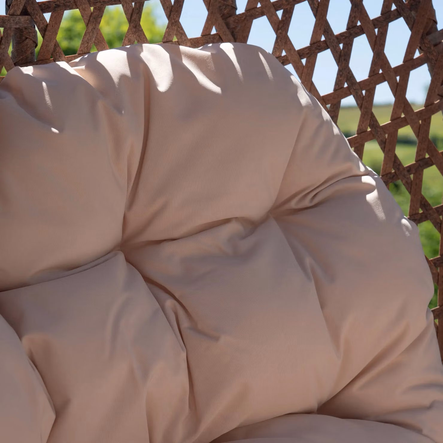 Artemis Home Alston Double Garden Hanging Egg Chair in Cream with Cushions – 3