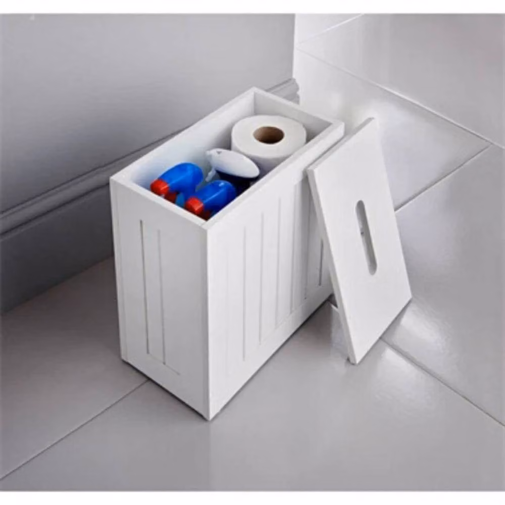 Havendro White Wooden Small Bathroom Storage Cupboard and Toilet Tidy Box – 2