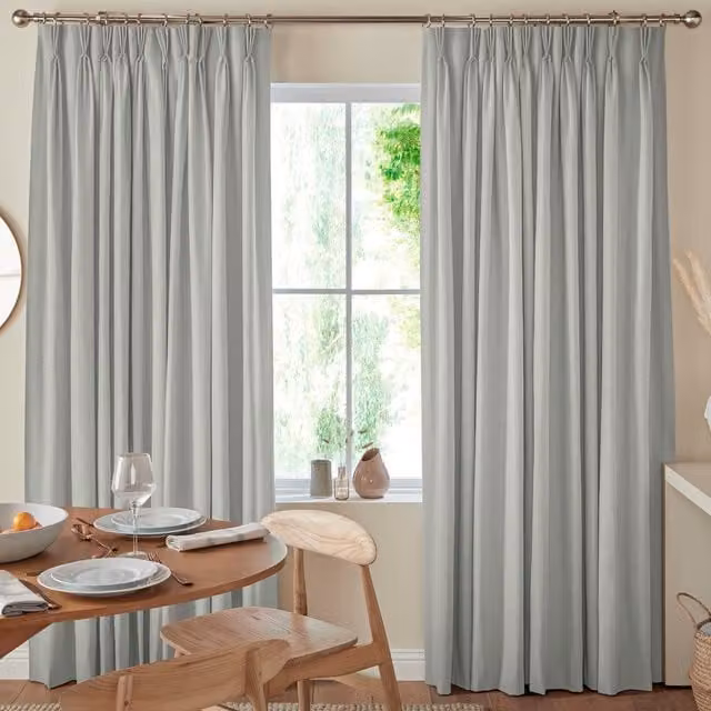 Simply Collection Arla Soft Texture Made To Measure Blackout Fabric Curtains in Blue and Grey