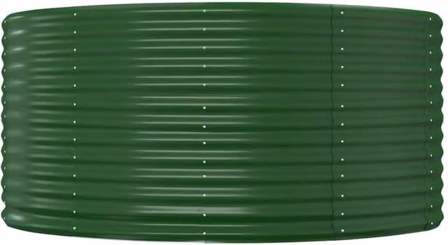 Berkfield Home Garden Green Powder-coated Steel Raised Bed W/D/H: 140 x 140 x 68 cm