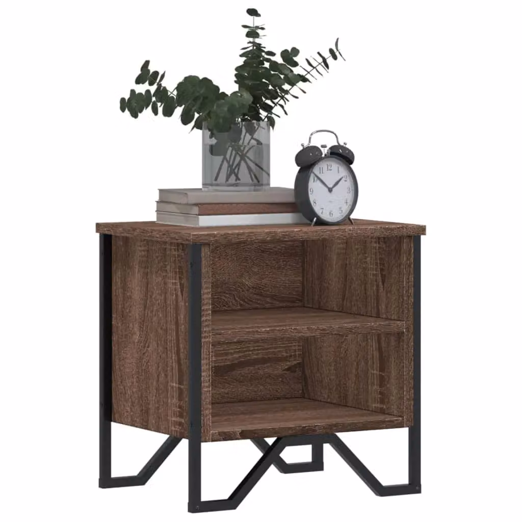 Berkfield Home Brown Oak Bedside Cabinet in Engineered Wood W/D/H: 40 x 30 x 40 cm – 4