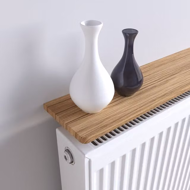 RBUK Oak Radiator Shelf, Brown, Width: 60 cm