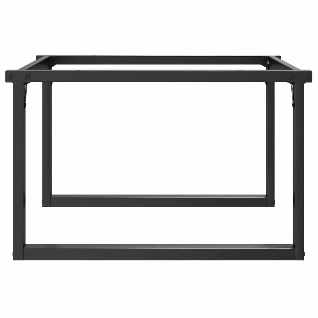 Berkfield Home O-Frame Coffee Table Legs in Black Steel, W/D/H: 80 x 70 x 43 cm – 3
