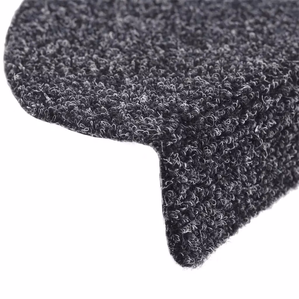 Berkfield Home 15-Piece Self-Adhesive Needle Punch Stair Mats, Dark Grey, W/D/H: 56 x 17 x 3 cm – 3