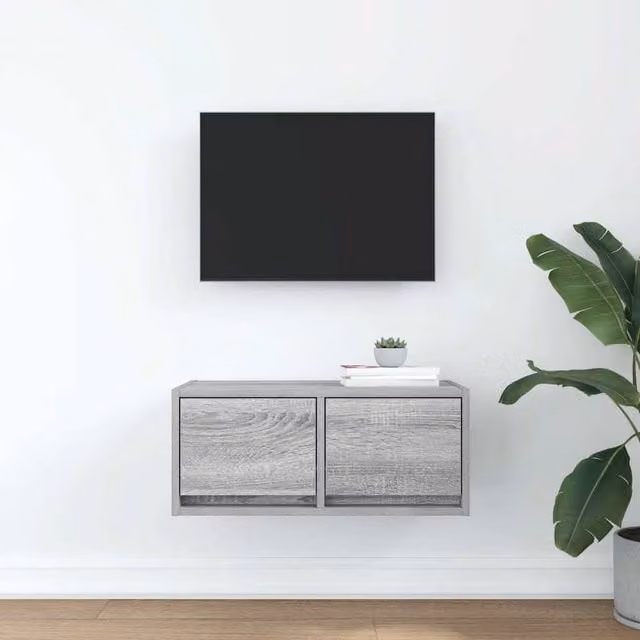 Berkfield Home TV Cabinet in Grey Sonoma, W/D/H: 60 x 31 x 25.5 cm – 1