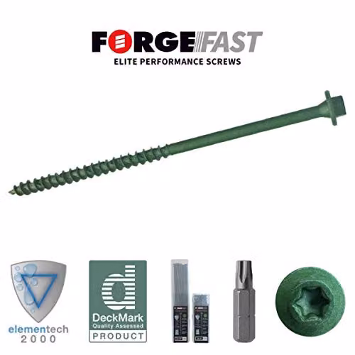 ForgeFix ForgeFast Green Self-Drilling Timber Framing Torx Screws, 50 Pack, Diameter: 7.0 mm, Length: 150 mm – 2