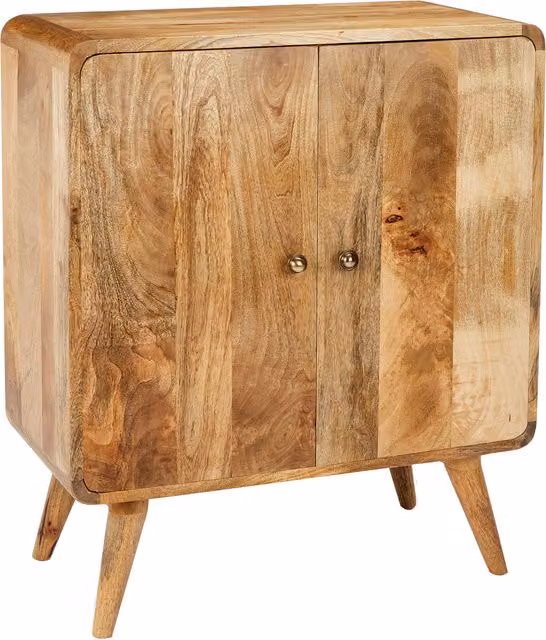 Elm Home And Garden Mid-Century Mango Wood 2 Door Sideboard in Brown