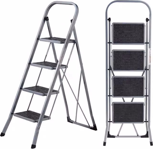 MasterWorx 4 Step Ladder in Grey, Height: 126.5 cm
