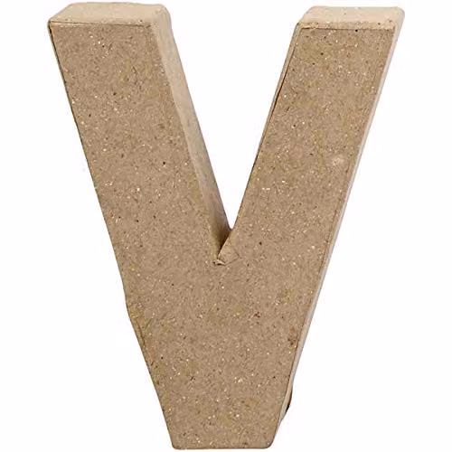 Creativ Company Letter V Beige Paper Craft, Height: 10 cm