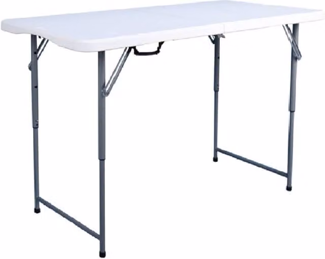 Oypla White Glossy Folding Plastic Outdoor Trestle Table