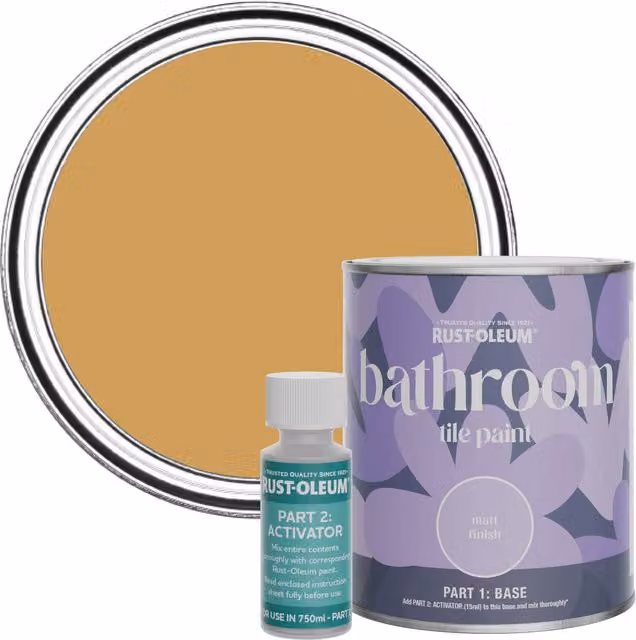 Rust-Oleum Matt Finish Bathroom Tile Paint in Yellow, 0.75 l