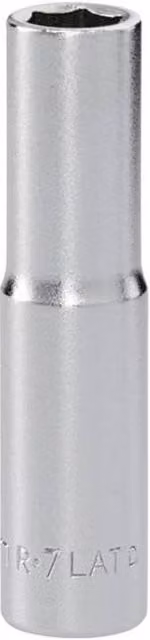 Facom 1/4in Drive 6-Point Deep Socket 7mm in Silver Chrome Vanadium Steel – 1