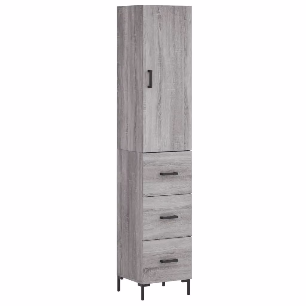 Berkfield Home Sonoma Highboard in Grey, W/D/H: 34.5 x 34 x 180 cm – 2