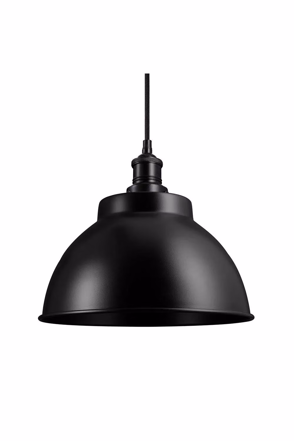 Industville Brooklyn Dome Pendant Light in Black with Brass Metal Details – 2