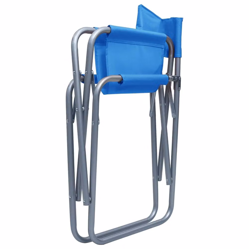 Berkfield Home Director's Chairs, Set of 2, Steel Blue Metal – 2