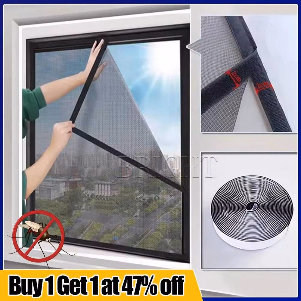 FLAVORA Black Window Mosquito Mesh Screen Netting W: 150 cm, H: 200 cm – 4