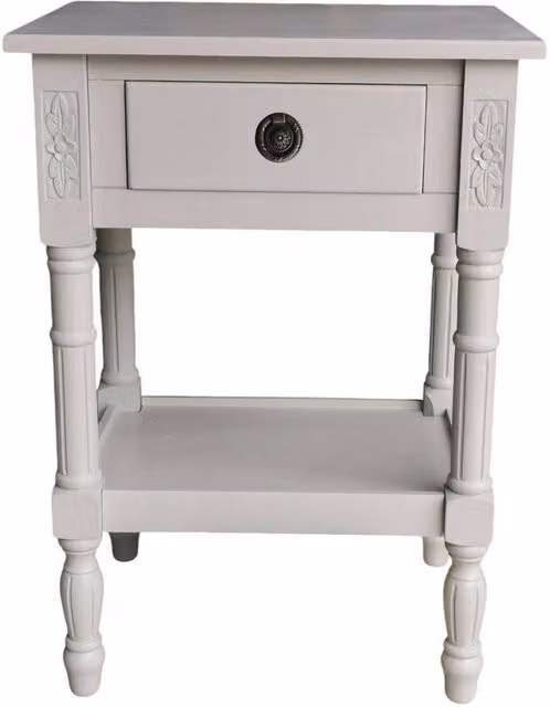 Minster Single Drawer Side Table in Grey, W: 45 cm, D: 35 cm, H: 65 cm – 1
