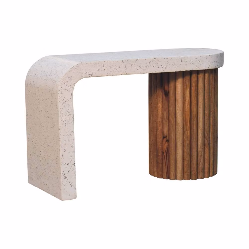 STILVORA Modern Mango Wood Coffee Table in Brown and White – 2