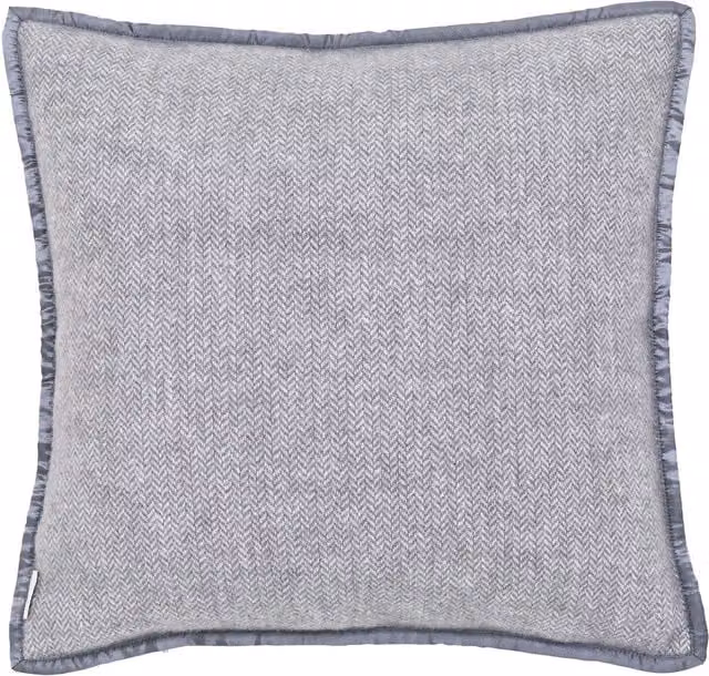 Murmur Lewin Wool Herringbone Woven Square Cushion, Storm Grey, W/D/H: 45 x 45 x 45 cm