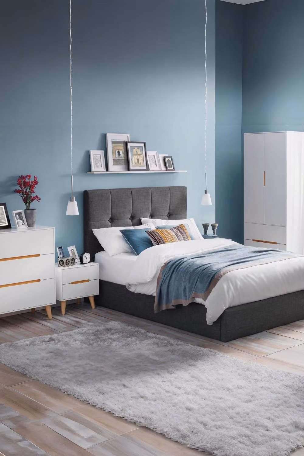 Julian Bowen Alicia Two Drawer Bedside Table in White and Oak – 3