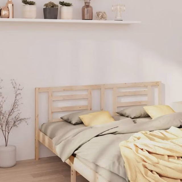 Berkfield Home Beautiful Bed Headboard in Light Tan Solid Pine Wood, W: 206 cm, D: 4 cm, H: 100 cm – 1