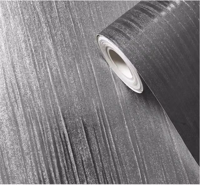 Havendro Silk Effect Metallic Stripe Wallpaper in Grey