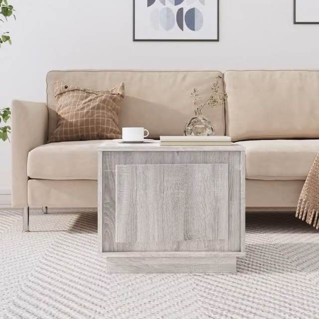 Berkfield Home Grey Sonoma Coffee Table in Engineered Wood W/D/H: 51 x 50 x 44 cm